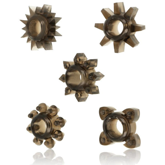 OHMAMA - SET 5 ANILLOS SILICONA TESTÍCULOS Y PENE
