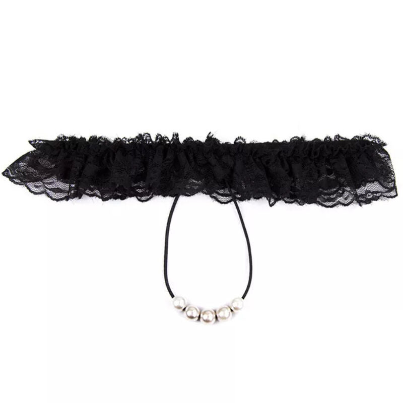 OHMAMA - PANTIES DE PERLAS TALLA ÚNICA NEGRO