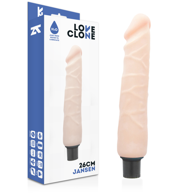 LOVECLONE - JANSEN VIBRADOR REALÍSTICO SELF LUBRICATION 26 CM -O- 4.2 CM