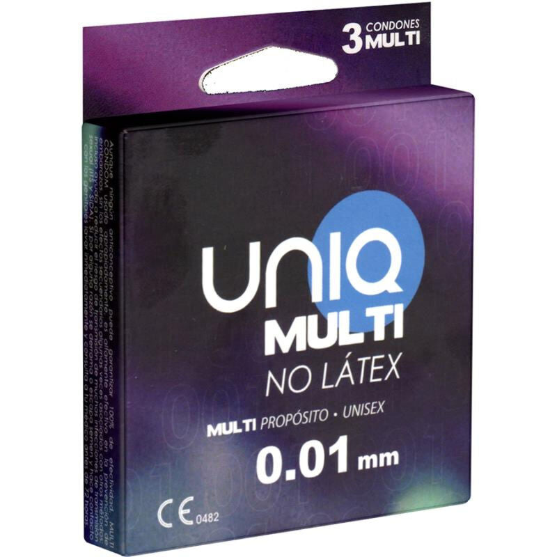UNIQ - MULTI PRESERVATIVOS SIN LATEX 3 UNIDADES Y LLEVATE 6 DE REGALO