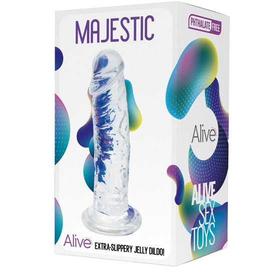 ALIVE - MAJESTIC PENE REALÍSTICO TRANSPARENTE 14.7 CM