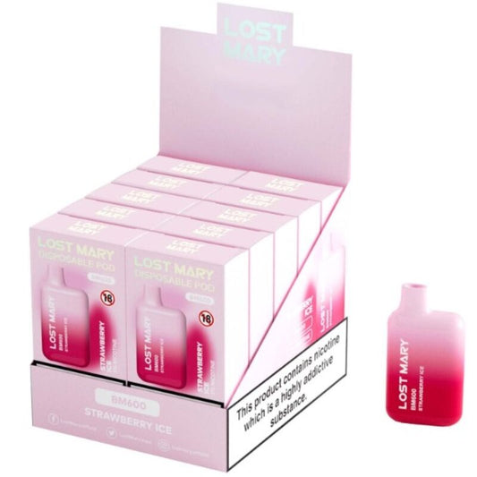 LOST MARY - BM600 VAPER NICOTINA 2% DESECHABLE SABOR FRESA HELADA