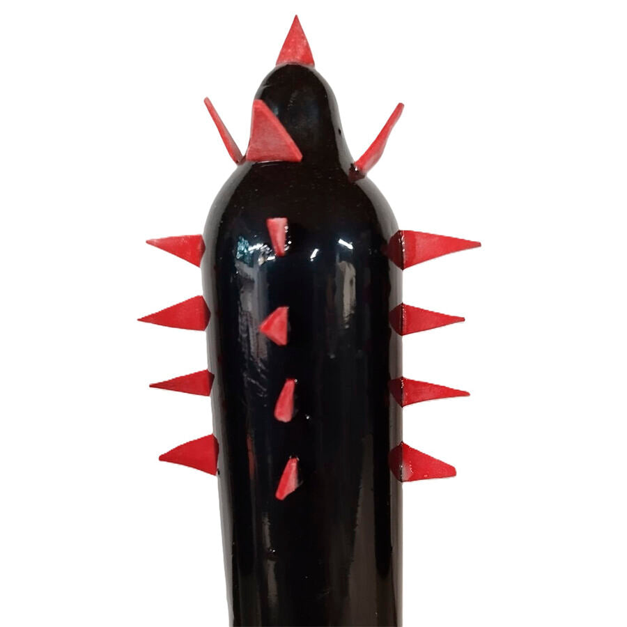 CONDOMERIE - PRESERVATIVO DECORATIVO PINTADO A MANO CACTUS NEGRO XL