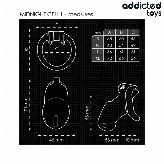 ADDICTED TOYS LOCKED - MINDNIGHT CELL JAULA PARA PENE TALLA L