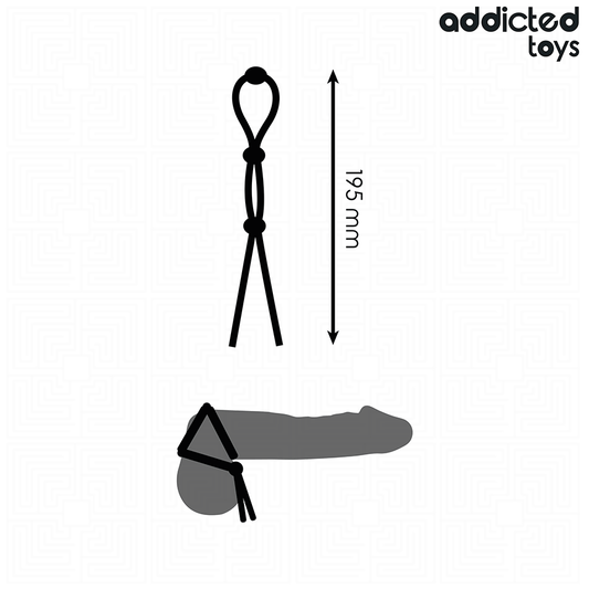 ADDICTED TOYS - CUERDA SILICONA PARA EL PENE DE LAZO TRIPLE