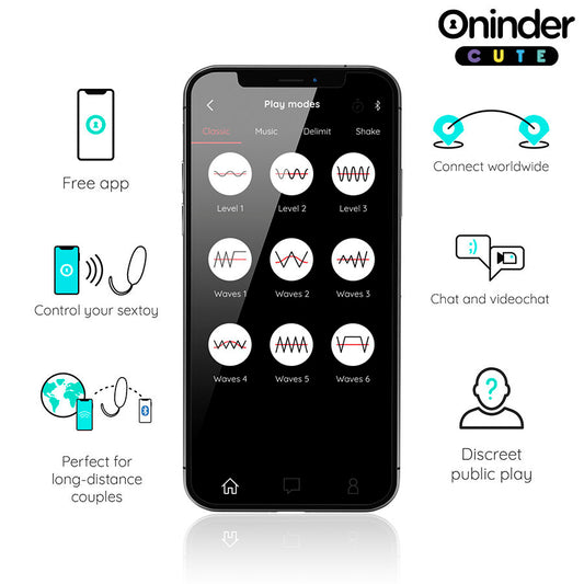ONINDER CUTE - LOVE PLEASURE HUEVO VIBRO-GEMAS ROTADORAS SILICONA - APP MUNDIAL GRATUITA