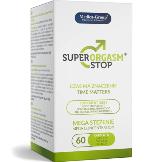 Super Orgasm Stop – Cápsulas Naturales para el Control de la Eyaculación y Mayor Resistencia Sexual