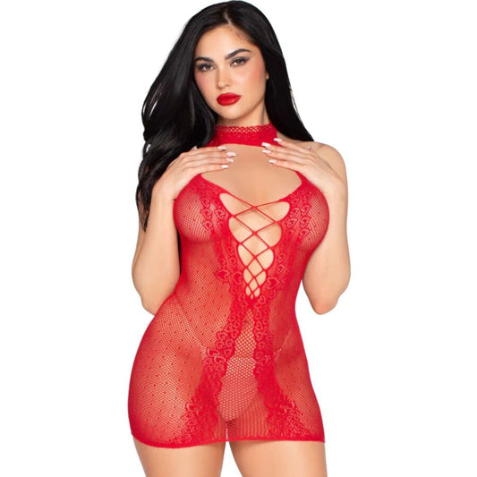 LEG AVENUE - 81675 MINI VESTIDO HALTER NEGRO - TALLA ÚNICA