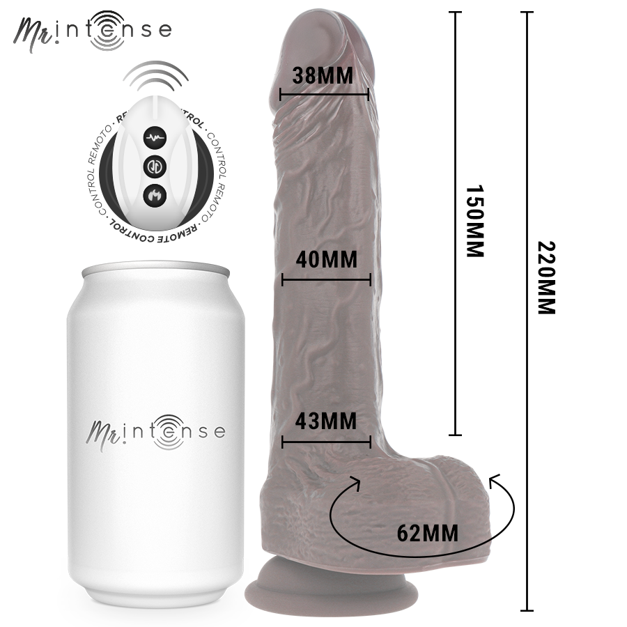 MR INTENSE - MATT REALÍSTICO MULTIFUNCIÓN CON VIBRACIÓN UP AND DOWN CONTROL REMOTO 22 CM -O- 4 CM