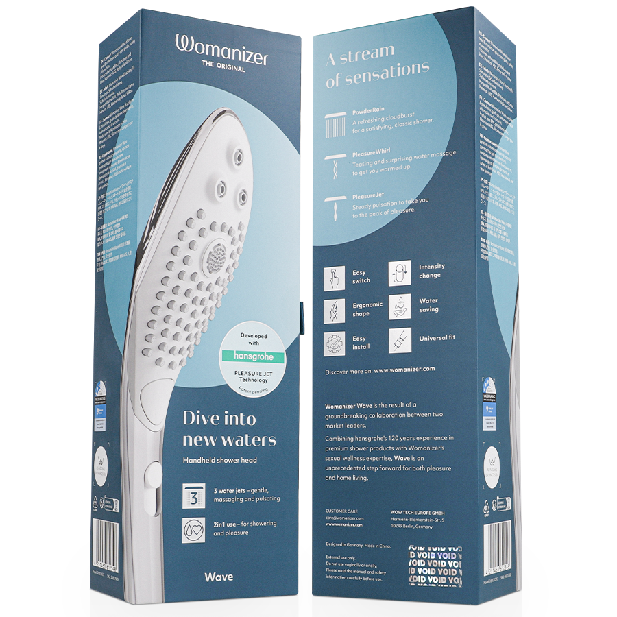 WOMANIZER - WAVE CABEZAL DE DUCHA ESTIMULADOR DE CLITORÍS PLATEADO