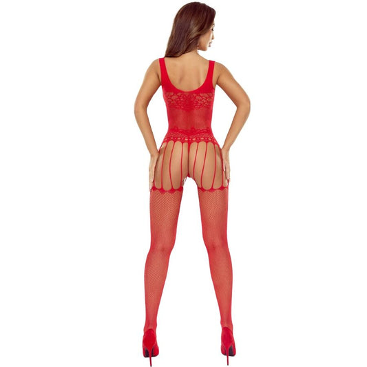 PASSION - BS119 BODYSTOCKING FLORAL ROJO