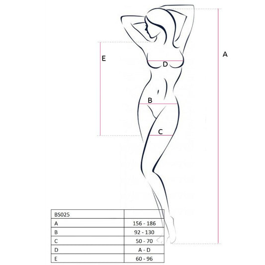 PASSION - WOMAN BS025 BODYSTOCKING ESTILO VESTIDO NEGRO TALLA ÚNICA