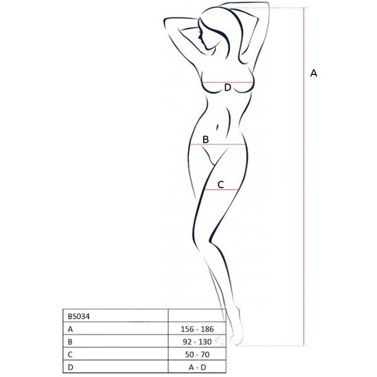 PASSION - WOMAN BS034 BODYSTOCKING ROJO TALLA ÚNICA