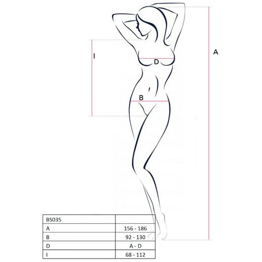 PASSION - WOMAN BS035 BODYSTOCKING ROJO TALLA ÚNICA