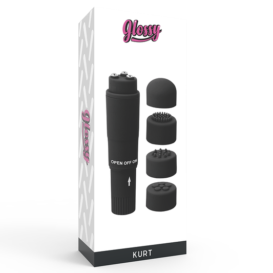 GLOSSY - POCKET KURT MASAJEADOR NEGRO