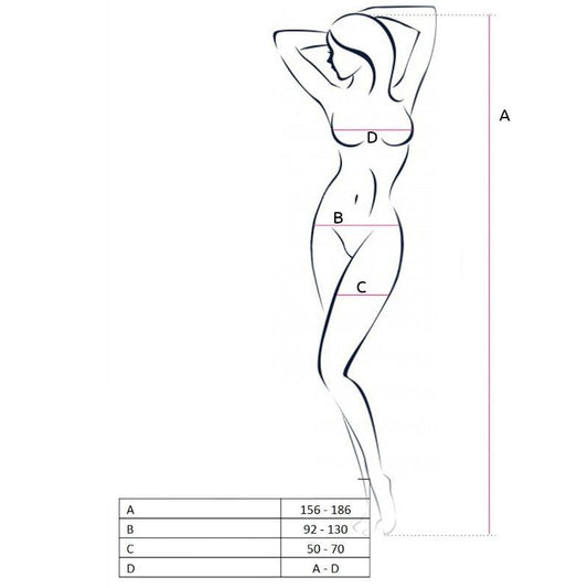 PASSION - WOMAN BS052 BODYSTOCKING NEGRO TALLA ÚNICA