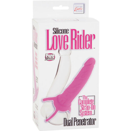 CALEXOTICS - DUAL PENETRATOR DILDO CON ARNÉS ROSA