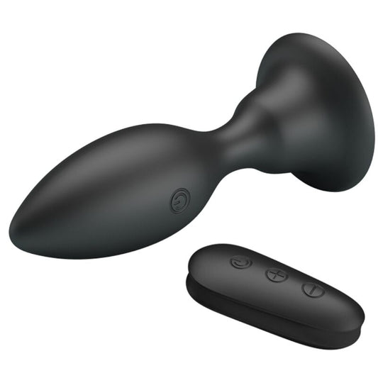 MR PLAY - PLUG ANAL CON VIBRACIÓN NEGRO CONTROL REMOTO
