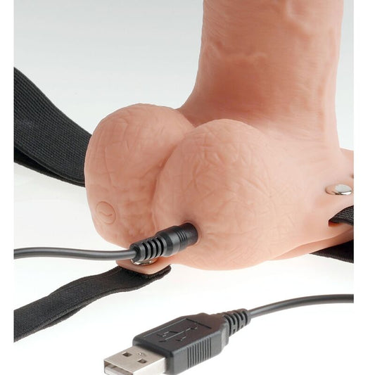 FETISH FANTASY SERIES - ARNES AJUSTABLE PENE REALÍSTICO CON TESTÍCULOS RECARGABLE Y VIBRADOR 23 CM
