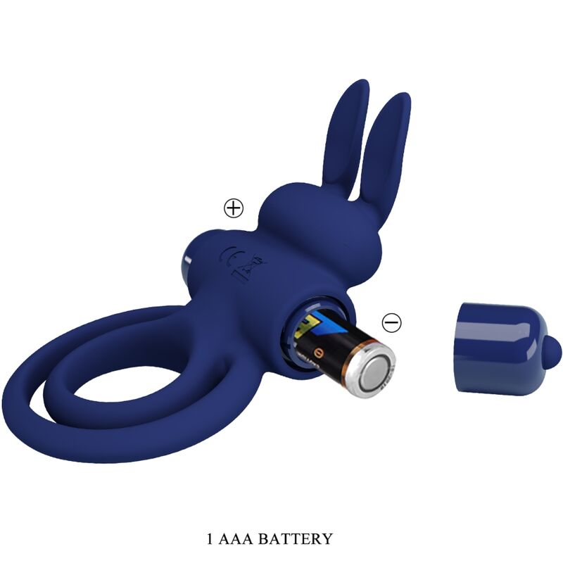 PRETTY LOVE - DAREY DOBLE ANILLO VIBRADOR RABBIT AZUL