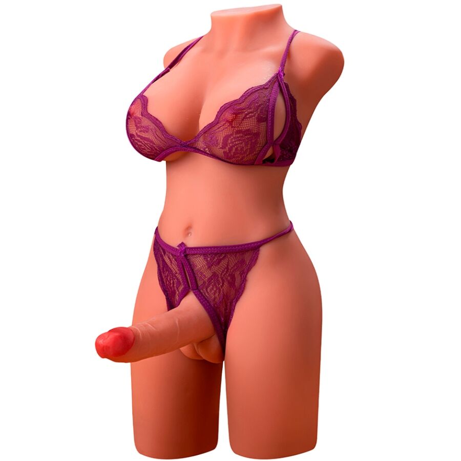 XISE - MIAH LADY BOY TORSO FEMENINO CON DILDO CON VIBRACIÓN Y THRUSTING 55 CM