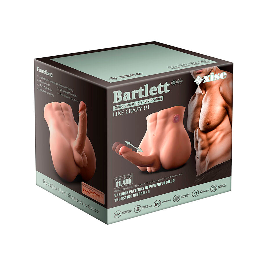 XISE - BERTLETT DILDO ASS MASTURBADOR DILDO Y ANO REALÍSTICO POSICIÓN FRONTAL CON THRUSTING 18 CM