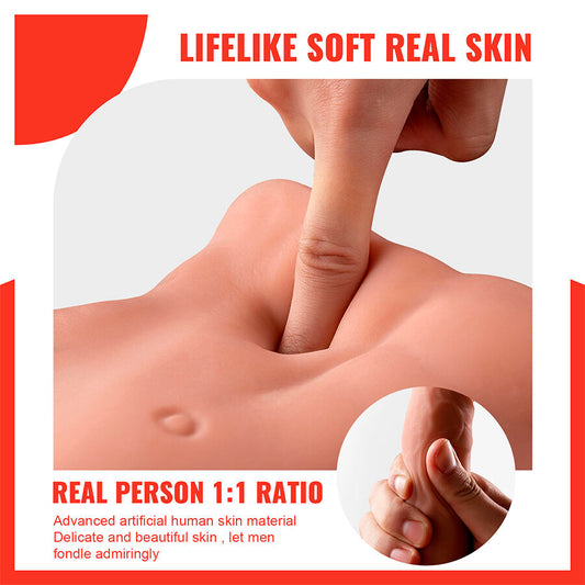 XISE - BERTLETT DILDO ASS MASTURBADOR DILDO Y ANO REALÍSTICO POSICIÓN FRONTAL CON THRUSTING 18 CM
