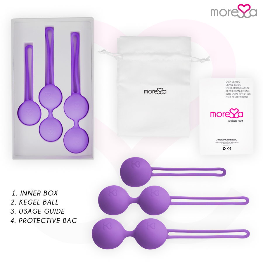 MORESSA - OSIAN SET Osian One; 51 Gr / Osian Two; 101 Gr / Osian Three 85 gr PREMIUM SILICONA LILA