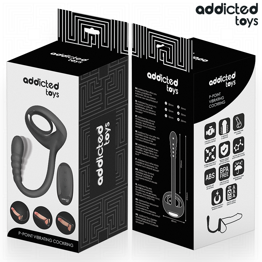 ADDICTED TOYS - ANILLO PENE VIBRADOR PUNTO·P CONTROL REMOTO