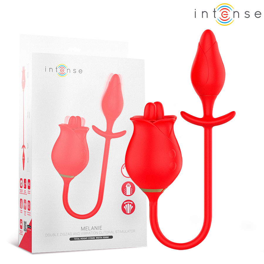 INTENSE - MELANIE DOBLE ESTIMULADOR CLÍTORIS CON LENGUA ZIGZAG