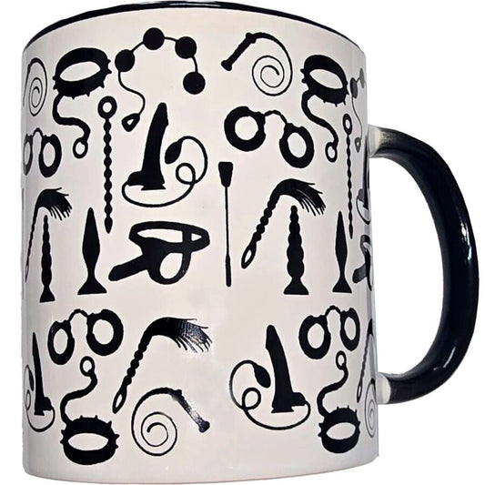 DIABLO PICANTE - TAZA BLANCA BONDAGE & ASA NEGRA 370 ML