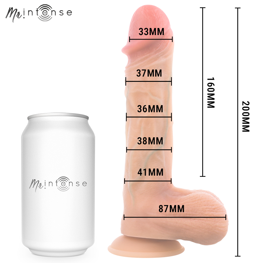 MR INTENSE - LOGAN DILDO VIBRADOR CON EFECTO CALOR Y CONTROL REMOTO 20 CM -Ø- 4.1 CM