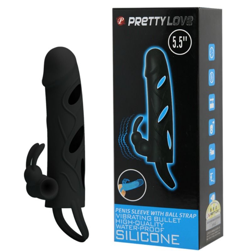 PRETTY LOVE - FUNDA SILICONA CON VIBRACIÓN 14 CM 1.0
