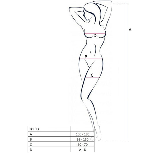 PASSION - WOMAN BS013 BODYSTOCKING ROJO TALLA ÚNICA