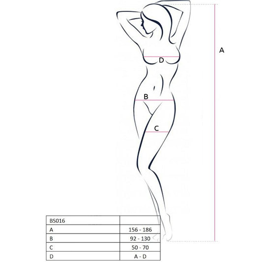 PASSION - WOMAN BS016 BODYSTOCKING ROJO TALLA ÚNICA