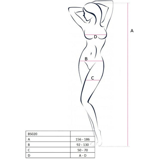 PASSION - WOMAN BS020 BODYSTOCKING BLANCO TALLA ÚNICA
