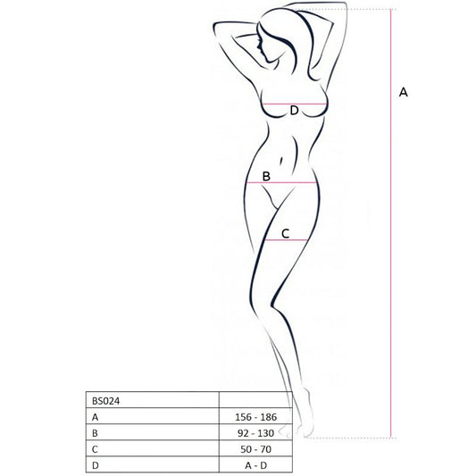 PASSION - WOMAN BS024 BODYSTOCKING BLANCO TALLA ÚNICA