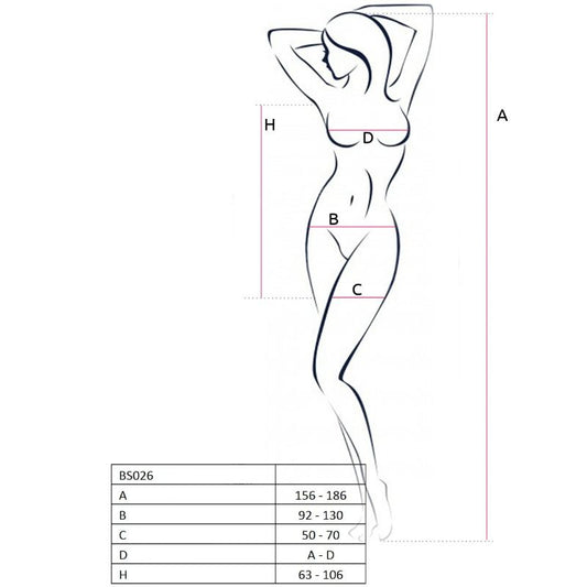 PASSION - WOMAN BS026 BODYSTOCKING ESTILO VESTIDO NEGRO TALLA ÚNICA