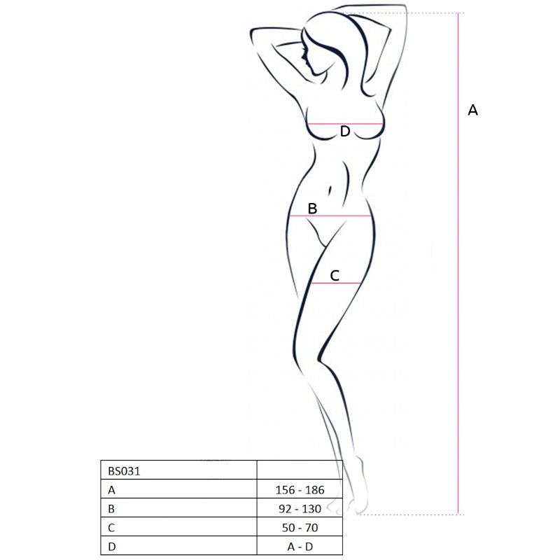 PASSION - WOMAN BS031 BODYSTOCKING ROJO TALLA ÚNICA