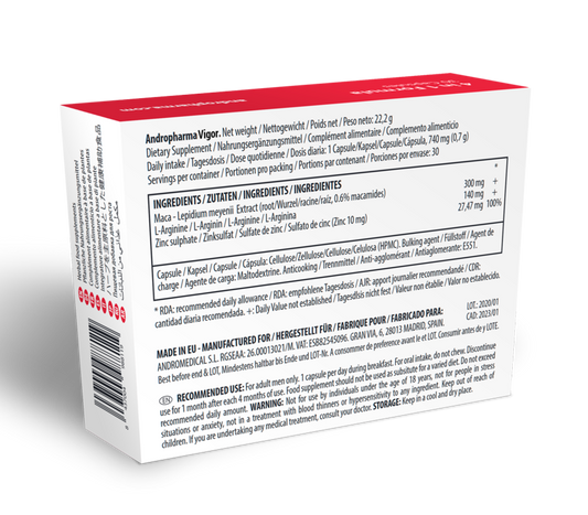 Andropharma Vigor – Complemento alimenticio herbal para la libido masculina