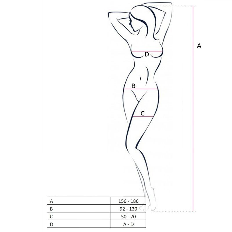 PASSION - WOMAN BS050 BODYSTOCKING BLANCO TALLA ÚNICA
