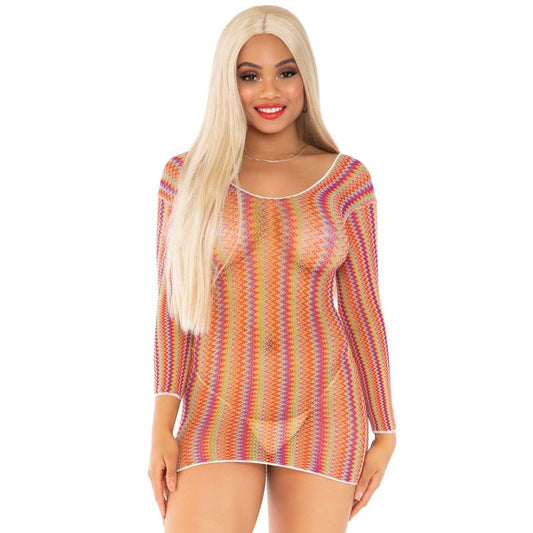 LEG AVENUE - VESTIDO CORTO MULTICOLOR TALLA ÚNICA