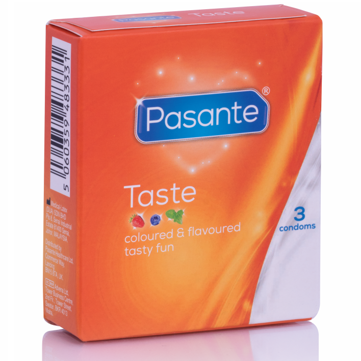 PASANTE - PRESERVATIVOS SABORES 5 CAJAS DE 3 UNIDADES TOTAL 15 UNIDADES